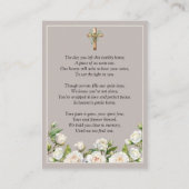 白いバラのメモリアルフォト タウペ 祈りのカード 名刺 (裏面)