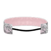 白いバラのラベンダーの背景 アスレチックヘッドバンド (裏面)