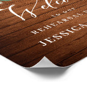 白いバラのランタン　素朴な木の彩りのリハーサルディナー ポスター (角)