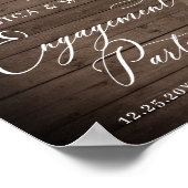 白いバラのランタン　素朴な木製　エンゲージメントパーティ ポスター (角)