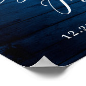 白いバラのランタン　青い木のエンゲージメントパーティー ポスター (角)