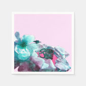 白いバラのリングや輪花びら スタンダードカクテルナプキン (正面)