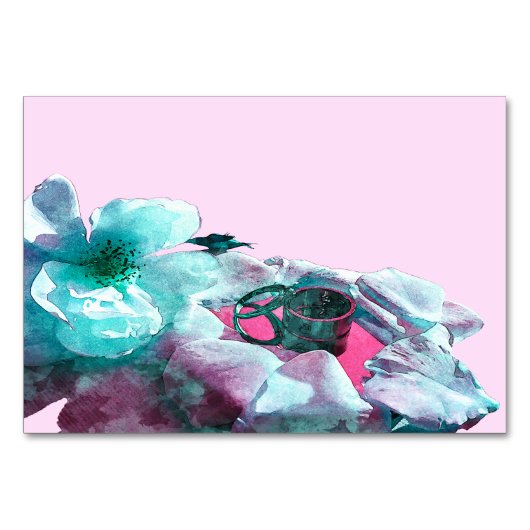 白いバラのリングや輪花びら テーブルナンバー (正面)