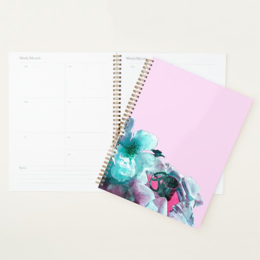 白いバラのリングや輪花びら プランナー手帳 (ディスプレー)