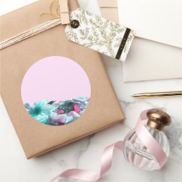 白いバラのリングや輪花びら ラウンドシール