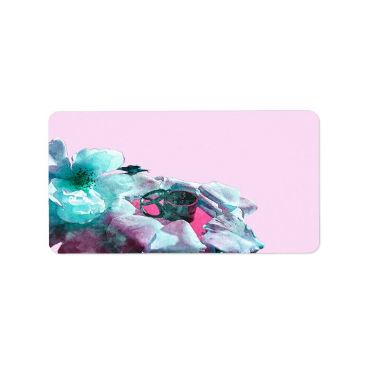 白いバラのリングや輪花びら ラベル (正面)