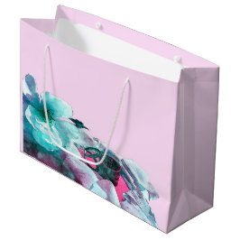 白いバラのリングや輪花びら ラージペーパーバッグ