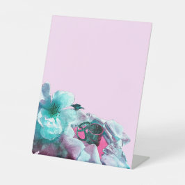 白いバラのリングや輪花びら 台座サイン