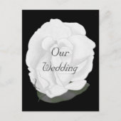 白いバラの上に黒,結婚式招待状はがき インビテーションポストカード (正面)