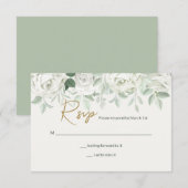 白いバラの出欠確認カード 出欠カード (正面/裏面)