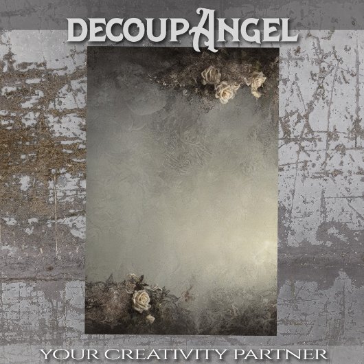 白いバラの切り離しゴシックシックな背景 薄葉紙