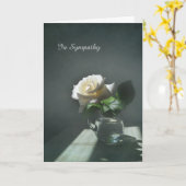 白いバラの悔やみや弔慰の哀悼カード カード (黄色い花)