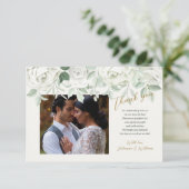 白いバラの感謝カード サンキューカード (スタンド正面)