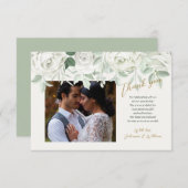 白いバラの感謝カード サンキューカード (正面/裏面)