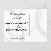 白いバラの日付を保存 案内ポストカード (裏面)