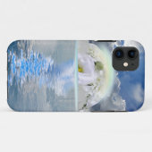 白いバラの月が海ファンタジー Case-Mate iPhoneケース (裏面(横))