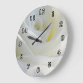 白いバラの柱時計 ラージ壁時計 (傾斜)