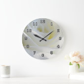 白いバラの柱時計 ラージ壁時計 (ホーム)