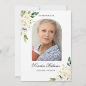 白いバラの死亡届スペインの出 サンキューカード (正面)