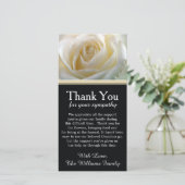 白いバラの死別の悔やみや弔慰は感謝していしています サンキューカード (スタンド正面)