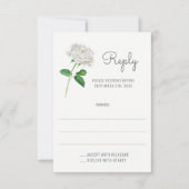 白いバラの水色結婚の返信カード 出欠カード (正面)