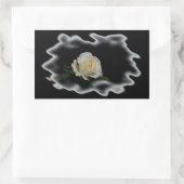 白いバラの燃えたエッジ 長方形シール (バッグ)