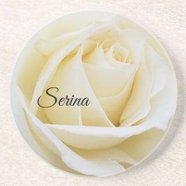 白いバラの白いバラのクローズアップ写真 コースター