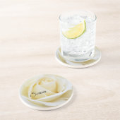 白いバラの白いバラのクローズアップ写真 コースター (側面)