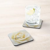 白いバラの白いバラのクローズアップ写真 コースター (右側)