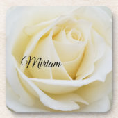 白いバラの白いバラのクローズアップ写真 コースター (正面)