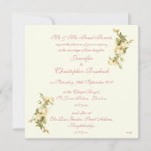 白いバラの結婚式招待状 招待状 (裏面)