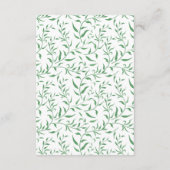 白いバラの緑の結婚葉が強く願う エンクロージャーカード (裏面)