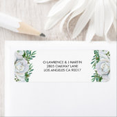 白いバラの緑の結婚葉 ラベル (インサイチュ)