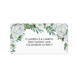白いバラの緑の結婚葉 ラベル