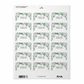 白いバラの緑の結婚葉 ラベル (フルシート)