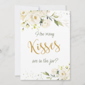 白いバラの緑は、瓶の中のキスの数を推測 招待状 (正面)