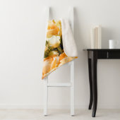 白いバラの縦のパターン。記念日、背中 シェルパブランケット (インサイチュ)