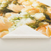 白いバラの縦のパターン。記念日、背中 シェルパブランケット (3/4)