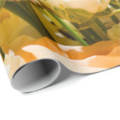 白いバラの縦のパターン。記念日、背中 ラッピングペーパー (ロールコーナー)