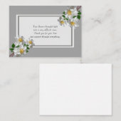 白いバラの花が葬式の後にサンキューカード ノートカード (正面/裏面)