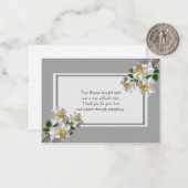 白いバラの花が葬式の後にサンキューカード ノートカード (正面/裏面インサイチュ)