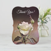 白いバラの花のアート サンクス フラット ノート カード (スタンド正面)