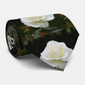 白いバラの花のファッション ネクタイ (ロール)
