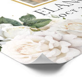 白いバラの花のライフセレブレーション写真 ポスター (角)