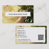 白いバラの花の名刺 名刺 (正面/裏面)