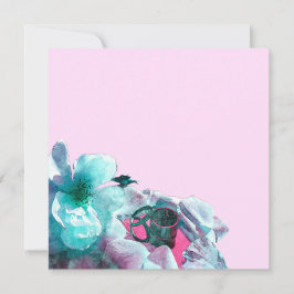 白いバラの花びらが飾られた指輪 招待状