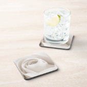 白いバラの花びらの閉めて下さい コースター (右側)