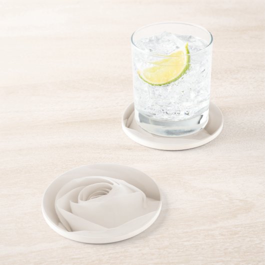 白いバラの花びらの閉めて下さい コースター (側面)