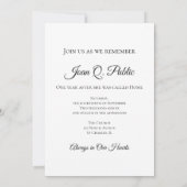 白いバラの花びら 追悼1周年 招待状 (裏面)