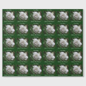 白いバラの花パーソナライズされた ラッピングペーパー (フラット)